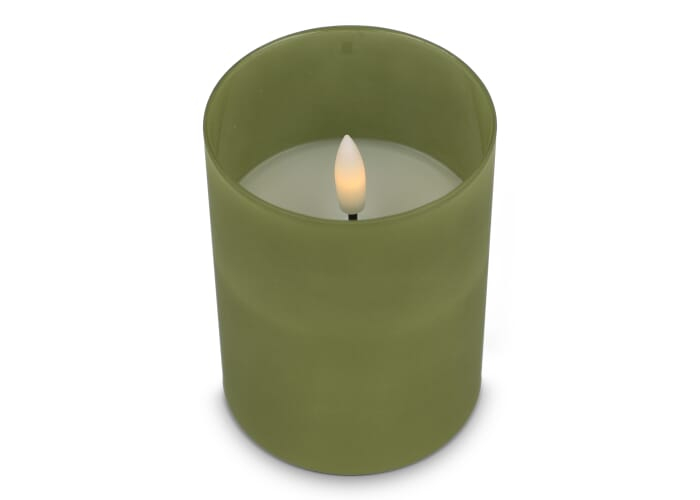 Bougie promotionnelle d'ambiance LED rechargeable Nyelle Vert olive